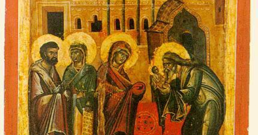 Η Υπαπαντή του Κυρίου – 1546 μ.Χ. – Mονή Σταυρονικήτα, Άγιον Όρος (Κρητική σχολή, Θεοφάνης ο Kρής)