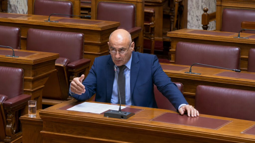 Ο Βουλευτής Κατερίνης της ΝΙΚΗΣ, Κομνηνός Δελβερούδης, κατά την τοποθέτησή του σε κοινοβουλευτική επιτροπή για την αλιεία, τους ωκεανούς και τον πρωτογενή τομέα