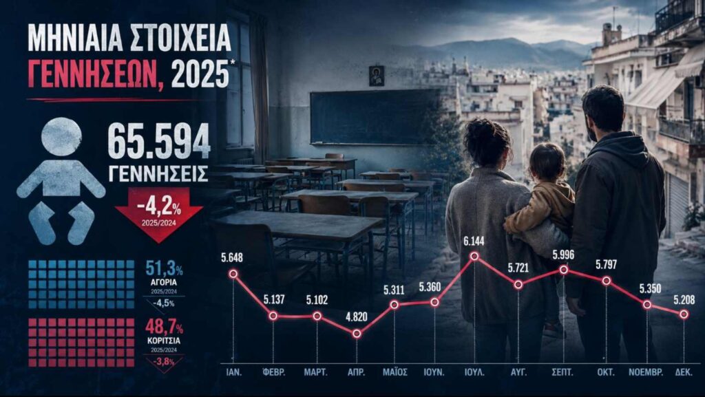 Δημογραφικό: Οι προειδοποιήσεις της ΝΙΚΗΣ επιβεβαιώνονται από τα στοιχεία του 2025