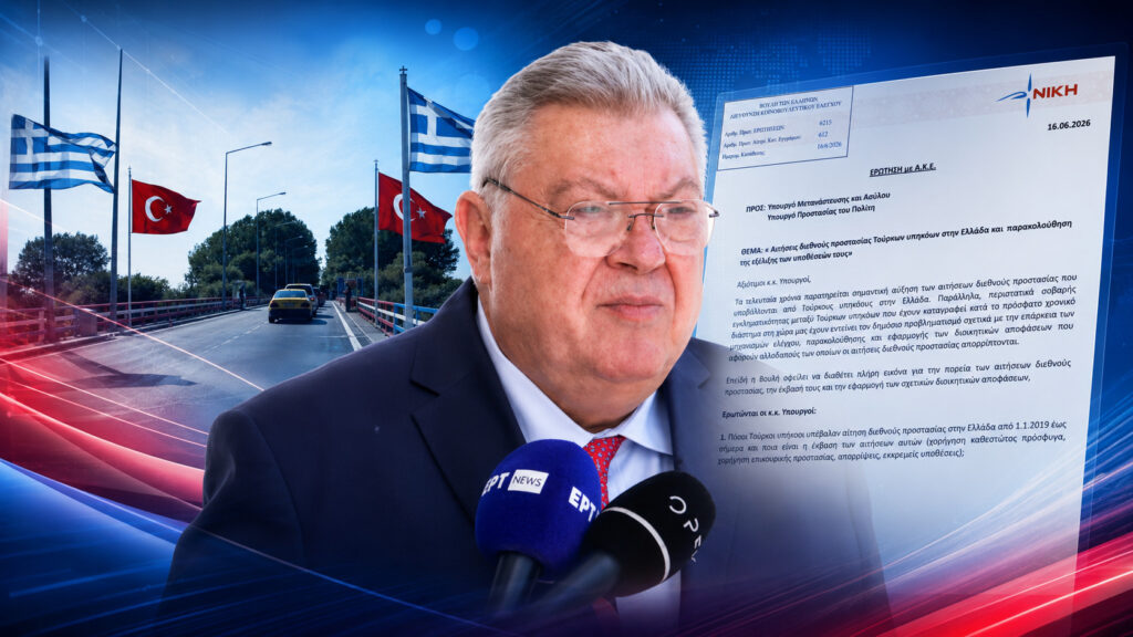 Ο Βουλευτής Α΄ Ανατολικής Αττικής της ΝΙΚΗΣ, Τάσος Οικονομόπουλος, ζητά στοιχεία για τις αιτήσεις διεθνούς προστασίας Τούρκων υπηκόων στην Ελλάδα