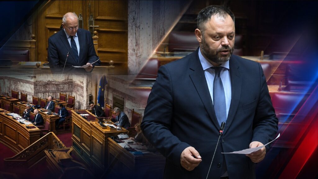 Ο βουλευτής Αχαΐας της ΝΙΚΗΣ, Σπύρος Τσιρώνης, στη Βουλή, κατά την Επίκαιρη Ερώτηση για τα ακτοπλοϊκά ναύλα των πολύτεκνων οικογενειών