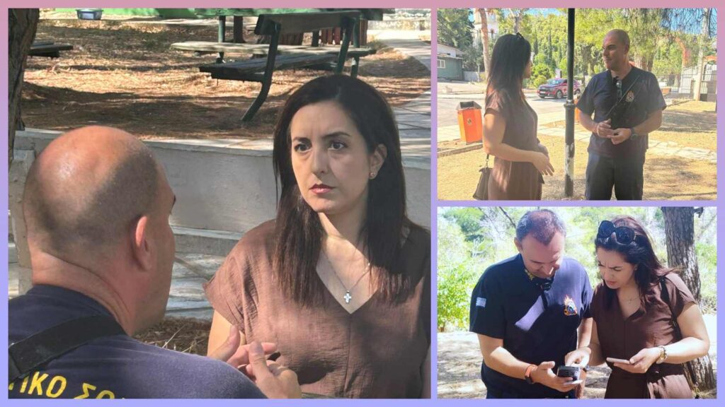 Στον Υμηττό η Ασπασία Κουρουπάκη, δίπλα στους ανθρώπους της πρώτης γραμμής της Πυροπροστασίας Η Ασπασία Κουρουπάκη επισκέφθηκε το Επιχειρησιακό Κέντρο Πολιτικής Προστασίας στον Υμηττό και συζήτησε με αξιωματικούς της Πυροσβεστικής