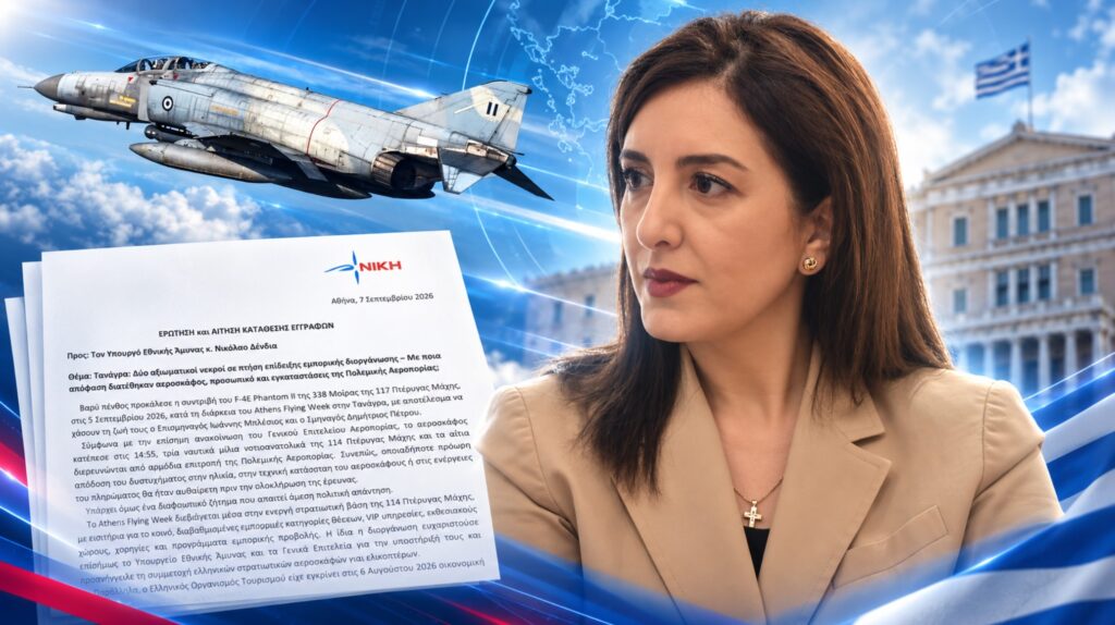 Η Ασπασία Κουρουπάκη ζητά κοινοβουλευτικό έλεγχο για τη συντριβή F-4 στην Τανάγρα και τη διάθεση μέσων και εγκαταστάσεων της Πολεμικής Αεροπορίας στο Athens Flying Week