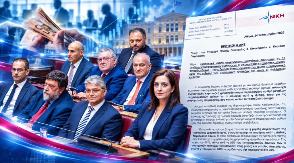 ΝΙΚΗ: 10 όμιλοι συγκεντρώνουν δάνεια δεκάδων δισ. – Πόσο εκτεθειμένες είναι οι συστημικές τράπεζες; Η ΝΙΚΗ ζητά στοιχεία για τα ανοίγματα των συστημικών τραπεζών σε 10 μεγάλους ομίλους και τη συρρίκνωση της χρηματοδότησης προς τις ΜμΕ