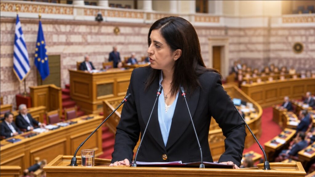Η Ασπασία Κουρουπάκη σήκωσε τους τόνους στη Βουλή, απαντώντας στις κυβερνητικές επιθέσεις και ζητώντας συγκεκριμένα στοιχεία για την επαλήθευση ηλικίας, την προστασία των παιδιών και τον έλεγχο των πλατφορμών