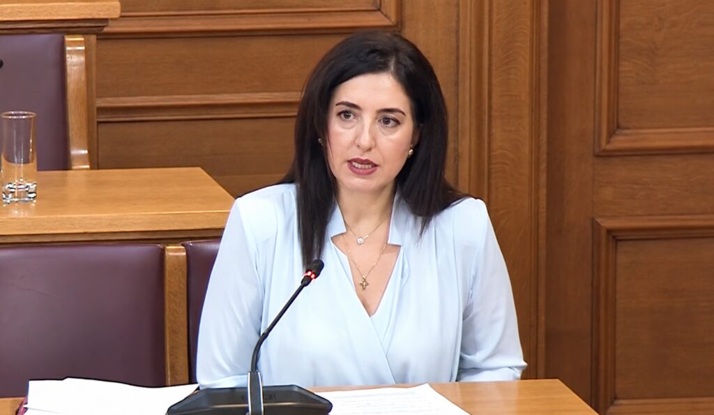 Η Ασπασία Κουρουπάκη στην Επιτροπή Κοινωνικών Υποθέσεων κατά τη συζήτηση του νομοσχεδίου για τον Πανελλήνιο Σύλλογο Ψυχολόγων και την ψυχική υγεία