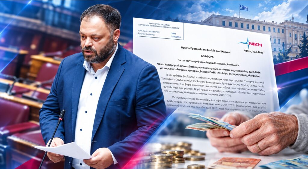 Τσιρώνης: Τέσσερα χρόνια «έφαγε» η προσωπική διαφορά από τις αυξήσεις των συνταξιούχων εμπόρων Ο Βουλευτής Αχαΐας της ΝΙΚΗΣ Σπυρίδων Τσιρώνης ζητά αναδρομική αποκατάσταση των απωλειών των συνταξιούχων εμπόρων από την προσωπική διαφορά